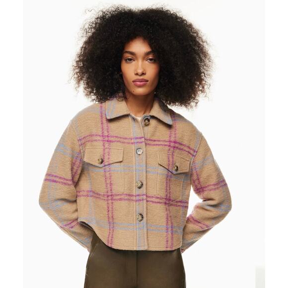 Wilfred Jackets & Blazers - Wilfred Free The Ganna Cropped Shirt Jacket Cropped Wool Shacket Sz XS